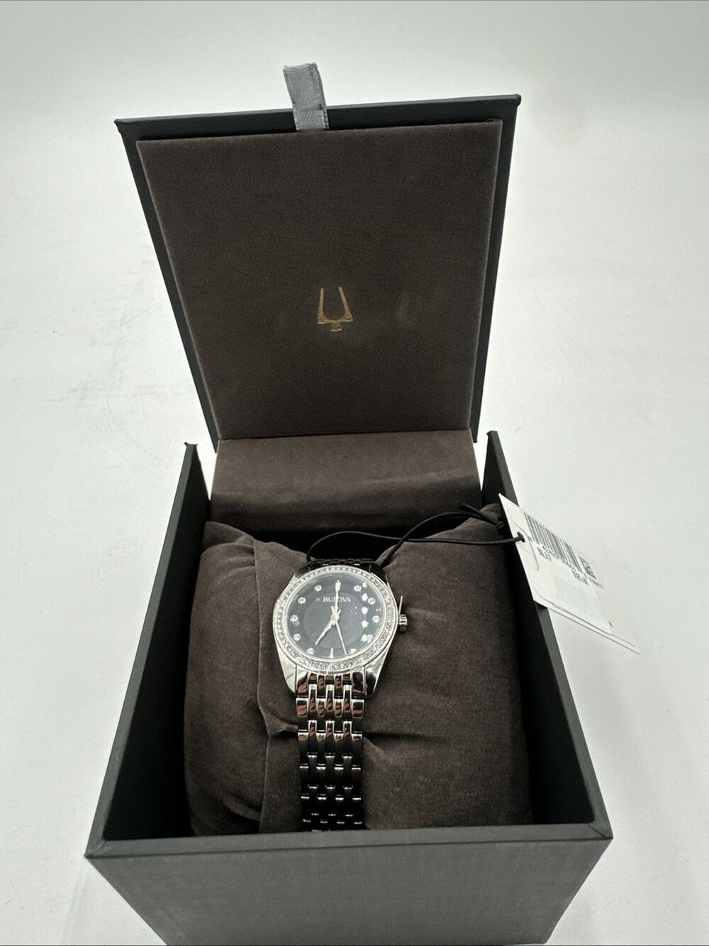 Bulova 96L317 Crystal Ladies Watch – Stainless Steel, New in Box